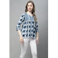 thumbnail image 4 of Rajnandini Women's Pure Cotton Jaipuri Printed Short Western Top (JOPLJPR706-Navy Blue_XL), 4 of 5