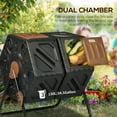 thumbnail image 3 of Outsunny Rotating Composter, 34.5 Gallon Dual Chamber Compost Bin with Ventilation Openings and Steel Legs, 3 of 9