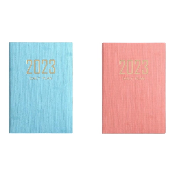 2 piezas Diario A5 Plan diario 2023 Gestión del tiempo Cuaderno académico de negocios claro Zulema almohadillas para escribir cuadernos