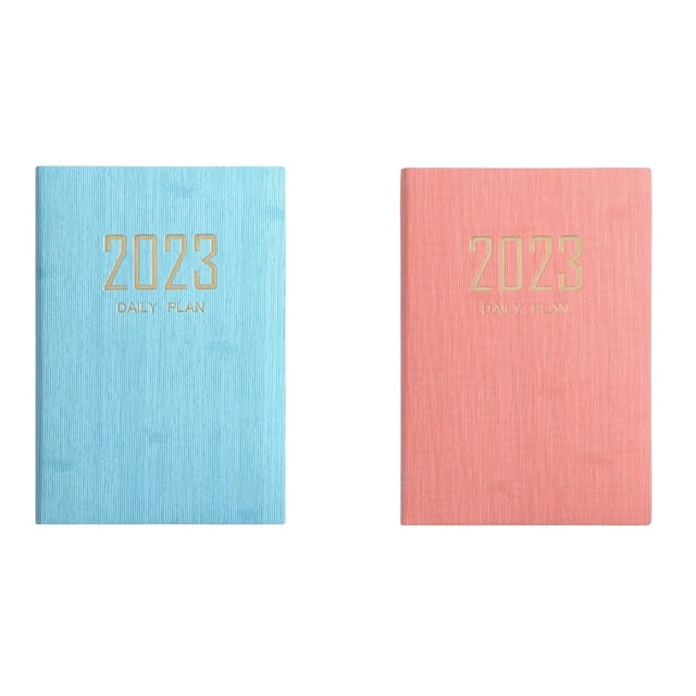 2 piezas Diario A5 Plan diario 2023 Gestión del tiempo Cuaderno académico de negocios claro Zulema almohadillas para escribir cuadernos