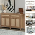 thumbnail image 3 of Surmoby Sideboard Buffet Cabinet Set of 2,Boho Storage Cabinets with Rattan Doors and Drawer,Farmhouse Accent Cabinet for Dining Room Living Room(Oak,2PCS), 3 of 10