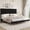 KING - black King, variant on King Size Bed Frame, Adjustable Height Headboard, Velvet Upholstered Platform Bed Frame, No Box Spring Needed, Easy Assembly, Beige