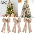 thumbnail image 2 of 3PCS Christmas Tree Top Ornament Pendant Big Bow Christmas Tree Pendant Cloth Ribbon, 2 of 6