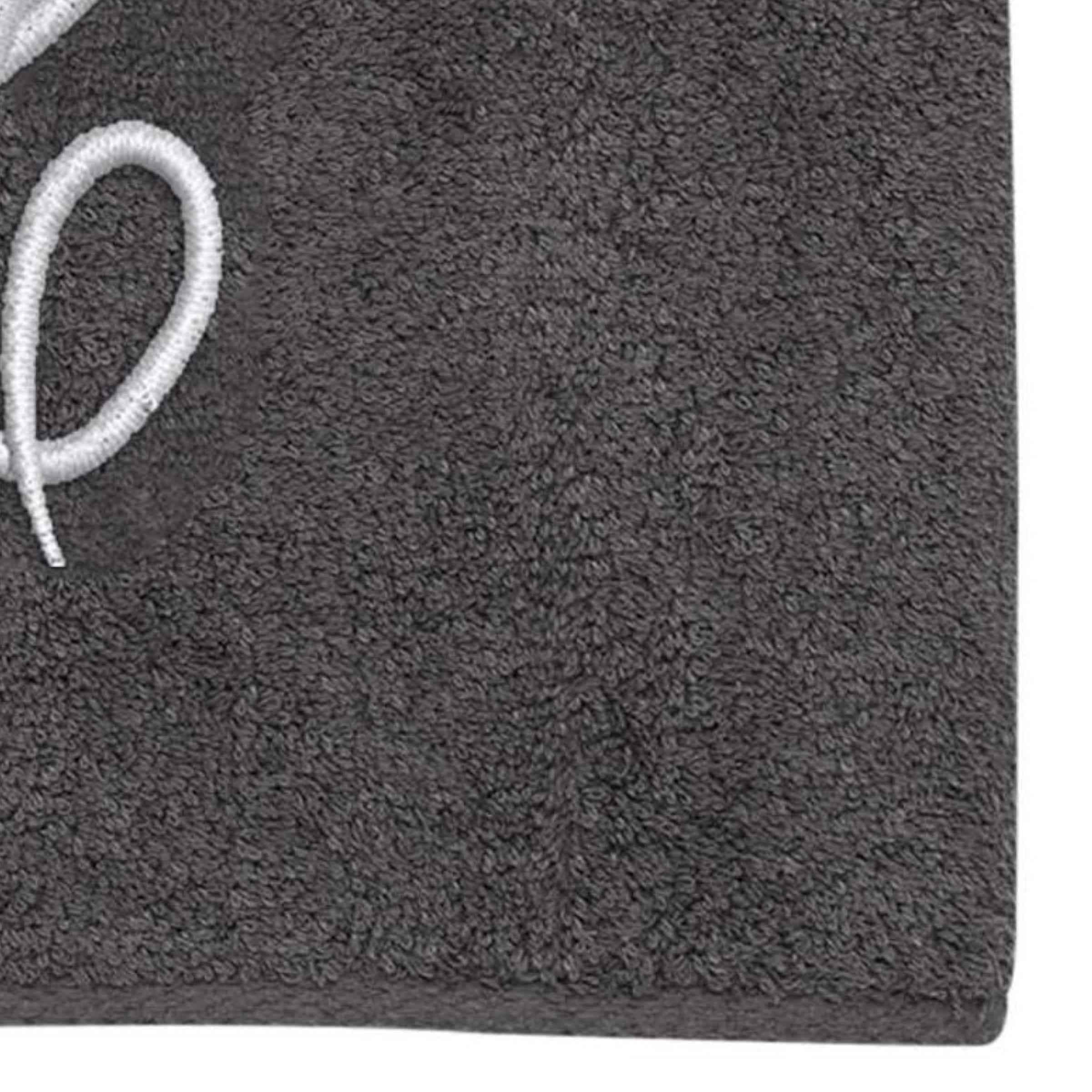 Avanti Linens  Granite/Silver Script Monogram Bath Towel Letter X - Bath Towel