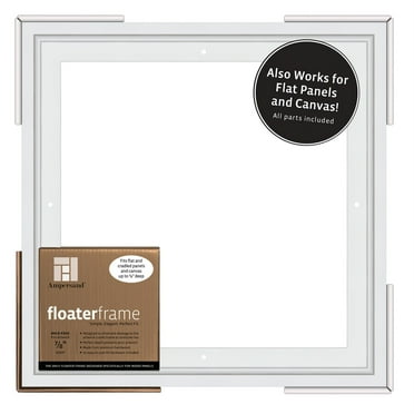 Ampersand Art Floaterframes Bold Edge (3/8" Face) 1-7/8" Frame Profile for 7/8" Deep Artwork 12" x 12" White