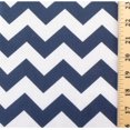 thumbnail image 2 of Chevron 1" Navy and White Poly Cotton 60 Inch Wide Fabric By the Yard, 2 of 3