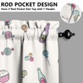 thumbnail image 5 of Kitchen Curtains 36 Inch Short - 3 Panel Set, Ice Cream Dessert Pattern, Rod Pocket Window Curtain, 100% Polyester for Farmhouse, Cafe, Kitchen, Living Room, Bedroom, Easy Wash, 5 of 6