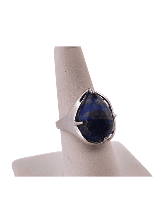 Natural Lapis Lazuli Silver Adjustable Ring