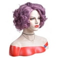 thumbnail image 2 of BERON Purple Short Wigs Women Girls Curly Bob Hair Wig Synthetic Body Bob Wigs, 2 of 4