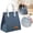 Navy, variant on Insulated Thermal Lunch Bag Leak Resistant Food Cooler Tote for Office Picnic, Gray