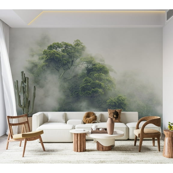 Landscape Wallpaper Wall Mural - Foggy Nature