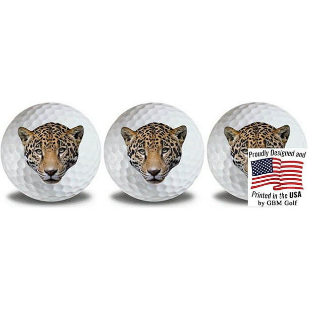 Wild Animal Leopard Golf Balls 3 Pack with Full color Photo Imprint by