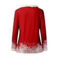 thumbnail image 5 of Womens Fall Christmas Tops V Neck 3/4 Sleeve Tree Print Shirts Casual Gift Tops, 5 of 5