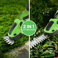 thumbnail image 4 of BAOKALER 24V Handheld Hedge Trimmer Cordless, 15000RPM 2-in-1 Cordless Grass Shears, 2 Battery, Green, 4 of 9