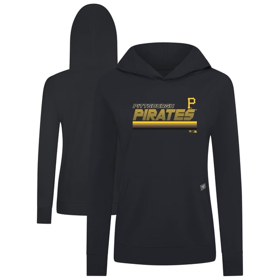 Women's Levelwear Black Pittsburgh Pirates Relay Breaker Pullover Hoodie