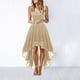 thumbnail image 4 of Vestido de encaje con cinturón y lazo, vestidos elegantes de longitud Irregular para mujer, vestido de fiesta de cóctel sin mangas para invitados de boda, 4 of 5