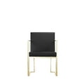 thumbnail image 2 of Benjara Boly 24 Inch Dining Armchair, Plush Black Faux Leather, Gold Cantilever, 2 of 5