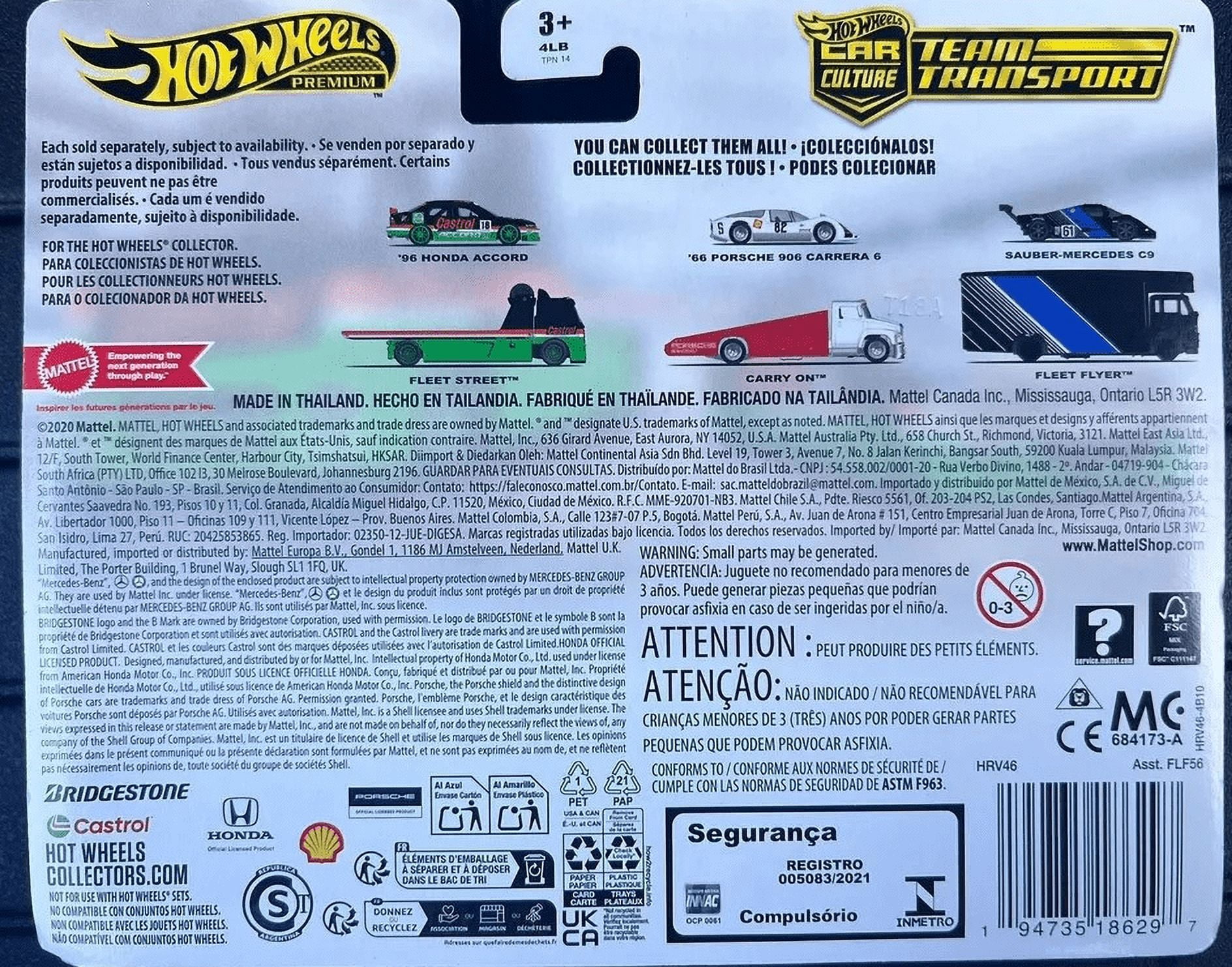 Hot Wheels Team Transport Fleet Street 96 Honda Accord