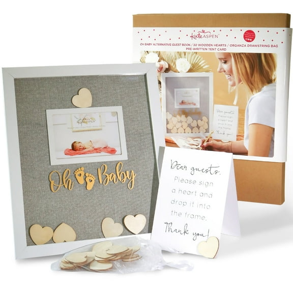 Kate Aspen Oh Baby Sign, Baby Shower Guest Book Frame Guest Book Alternatives, Nursery Decor, Baby Shower Decorations