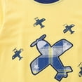 thumbnail image 5 of HILEELANG Toddler Boy Summer Short Sets Outfits Cotton CrewNeck Yellow Airplane Short Sleeve Playwear Sets 5T, 5 of 5