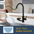 thumbnail image 5 of 3-in-1 High-Arc Kitchen Faucet with Press-Type Glass Rinser, Pull-out Sprayer, Matte Black Finish, Stainless Steel & ABS Construction, for Modern Sink, 5 of 10