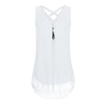 thumbnail image 1 of Verano de las mujeres Tank Tops corto cremallera hueco blusa Sexy cuello V sólido señoras Tops ropa Casual más el tamañopangjing, 1 of 3