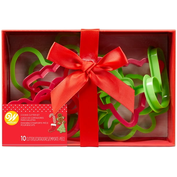 Wilton Christmas Plastic Cookie Cutter Box Set, 10 Piece Gift Set