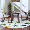 thumbnail image 4 of Spring Butterfly Dragonfly Round Rug 6ft Washable Circle Kitchen Rugs Non Slip Rustic Botanical Floral Teal Green Large Area Rug Indoor Floor Carpet for Bedroom Living Room Home Office Dining Room, 4 of 8