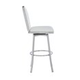 thumbnail image 3 of Chintaly Imports Tabouret de Bar Pivotant à Cadre en Acier Inoxydable de 43.7" en Blanc, 3 of 3