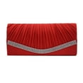 thumbnail image 1 of Pochette de Soirée de Mariage Plissée en Satin pour Mariée avec Strass RD, 1 of 2