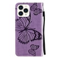 thumbnail image 6 of Nalacover For iPhone 13 Pro Max Case,Luxury 360 Protection Embossed Butterfly PU Leather and Soft TPU Flip Kickstand Magnetic Card Wallet Shockproof Protective Cover with Wrist Strap.Purple, 6 of 9