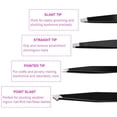thumbnail image 4 of Juego de pinzas para cejas, pinzas de acero inoxidable para cejas: la mejor precisión para eliminar vello facial, pelos encarnados, astillas, puntos negros y garrapatas, 4 of 6