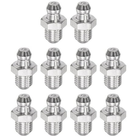 

10Pcs 304 Stainless Steel Straight Hydraulic Grease Fitting M8 X 1mm Thread
