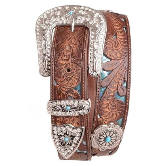 Nomad Creek Embossed Concho Leather Belt