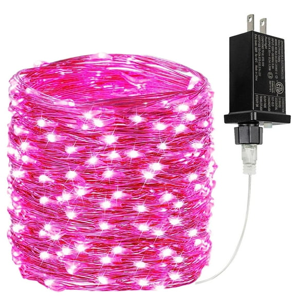 Fairy Lights BHCLIGHT 200 LED rosas, 20 m, resistentes al agua, con temporizador