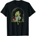 thumbnail image 1 of Cottagecore Aesthetic Frog Playing Banjo on Mushroom Cute T-Shirt - White - M, 1 of 2