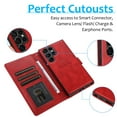 thumbnail image 4 of Dteck for Samsung Galaxy S23 Ultra Wallet Case with Wrist Strap, 2 IN 1 Premium PU Leather Magnetic Kickstand Shockproof Removable Flip Protective Cover for Samsung S23 Ultra 5G,Red, 4 of 6