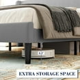 thumbnail image 4 of King Size Bed Frame, Luxurious Velvet Upholstery Platform Bed with Wingback Headboard, Wooden Slat Support, Easy Assembly, No Box Spring Need, Light Gray, 4 of 7