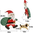 thumbnail image 2 of Lighted Christmas Santa Claus with Puppy, 26.5 Inch Pre-Lit 2D Tinsel Santa Walking Dog Xmas Outdoor Yard Decor with Lights, Light Up & Plug in for Festive Xmas Holiday Garden Lawn Display, 2 of 7