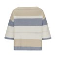 thumbnail image 6 of Timegard 3/4 Sleeve Tops for Women Striped V Neck Color Block Pullover Sweater Fall Winter Loose Knit Tops, 6 of 8
