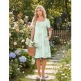 thumbnail image 5 of Ekouaer Nightgowns for Women Short Sleeve House Dresses with Pockets Pleated Moo moos Floral Print Mumu Dress, 5 of 6