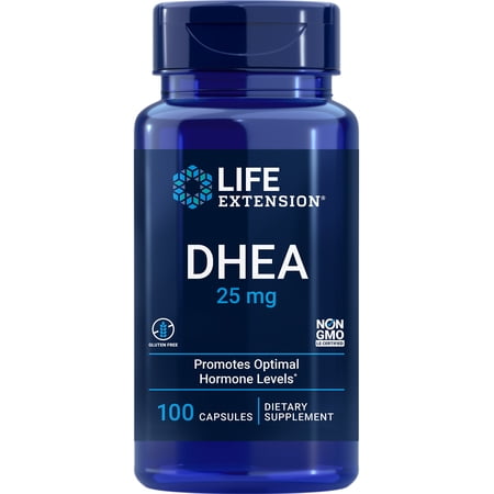 Life Extension DHEA 25 mg – Supplement for Hormone Balance, Immune Support, Sexual Health, Bone & Cardiovascular Health and Anti-Aging and Mood Support – Gluten-Free, Non-GMO – 100 Capsules