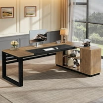 Tribesigns Large L-Shaped Desk, 78" Executive Desk Office Desk with Cabinet, Modern Wood Corner Computer Table for Home Office