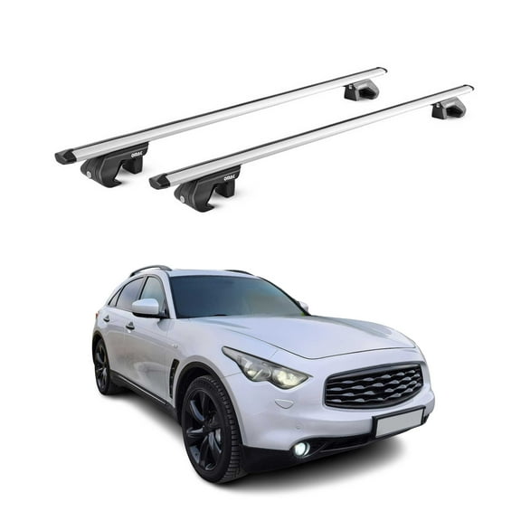 OMAC Roof Rack Cross Bars Luggage Carrier for Infiniti FX50 2009-2013 Alu Silver 2Pcs