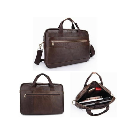 Men's Genuine Leather Briefcase Business Laptop Messenger Bag For Men (Best Mens Briefcases 2019)