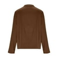 thumbnail image 5 of Ltctricy Blouses for Women Dressy Casual Long Sleeve Crossover Deep V Neck Ruched Business Work Tops Loose Party Shirts(Brown,Small), 5 of 6