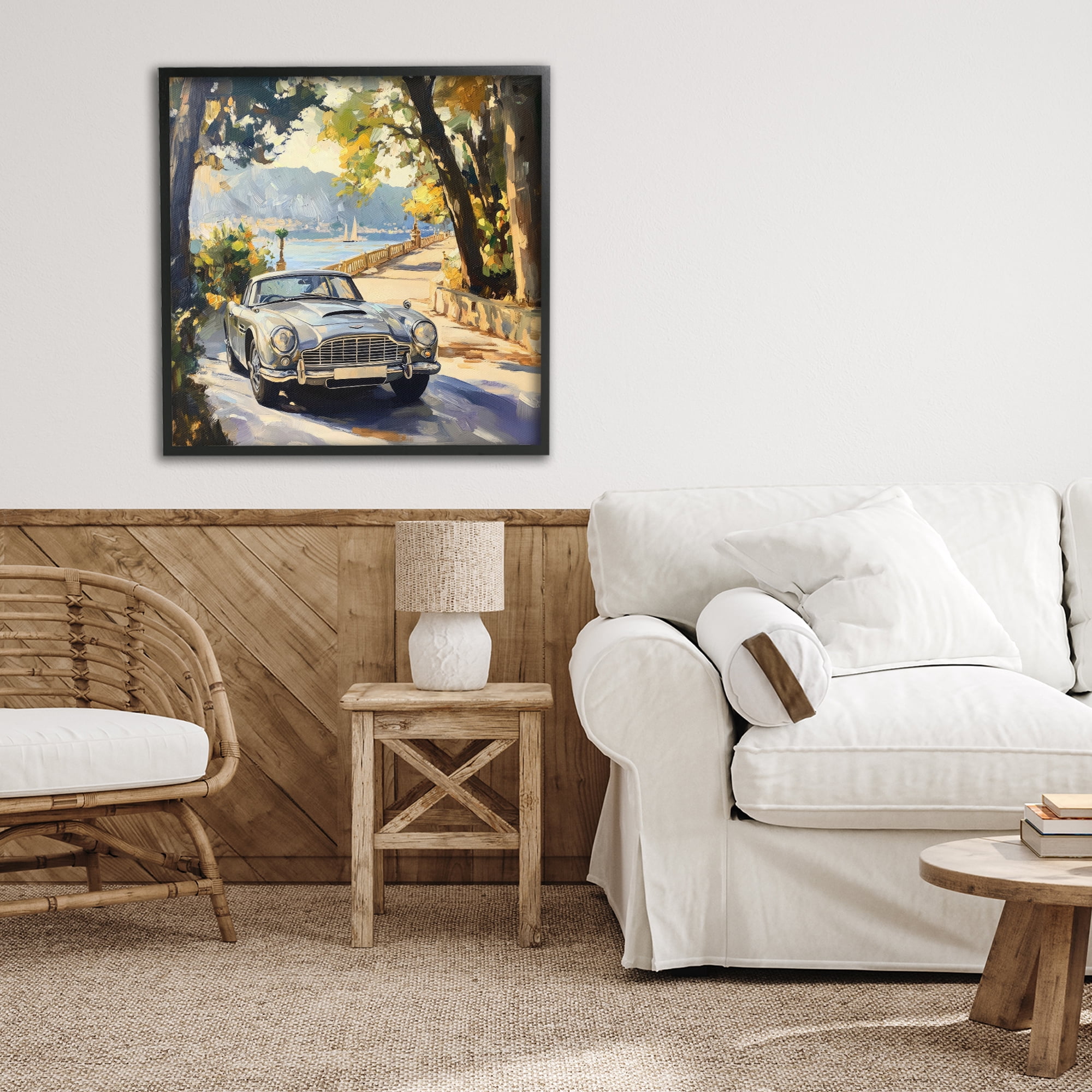Stupell Industries Classic View of Seaside Drive Black Framed Giclee Art, design by Creative Studio