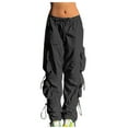 thumbnail image 2 of Up to 65 off!Lolmot Parachute Pants for Women, Drawstring Elastic Waist Ruched Baggy Cargo Pants Women Jogger Y2K Pant with Pockets, 2 of 7