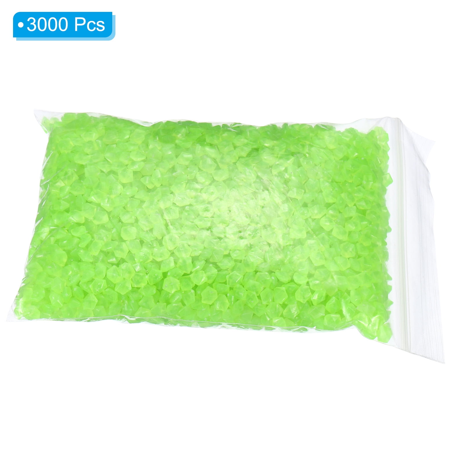 Unique Bargains 3000Pcs Glow Rocks 3-5mm Glow Pebbles Luminous Stones Decor DIY Green