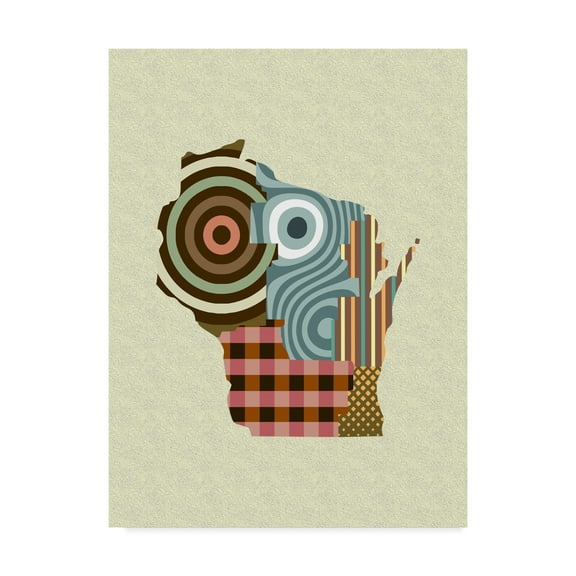 Trademark Fine Art 'Wisconsin State Map' Canvas Art by Lanre Adefioye